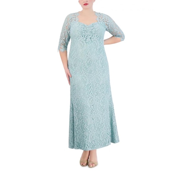 NWT Eliza J Floral Lace Trumpet Gown - size 18W - Picture 1 of 6